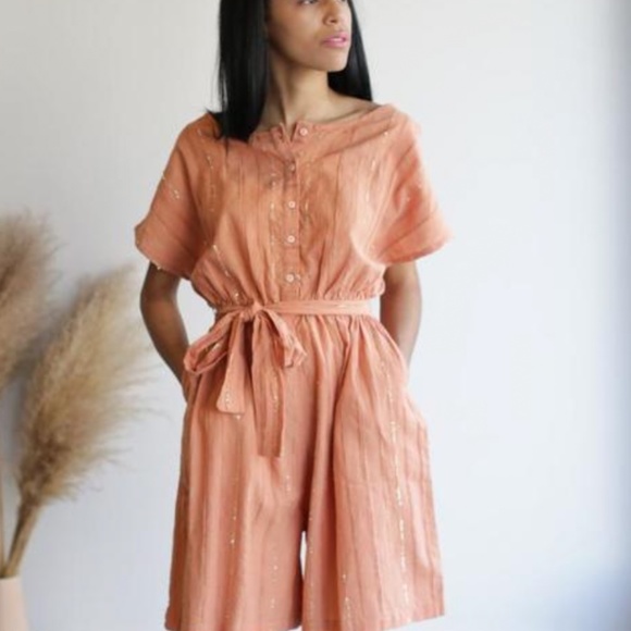 Ace & Jig Orange Jumpsuit with Gold Accents - Picture 4 of 5